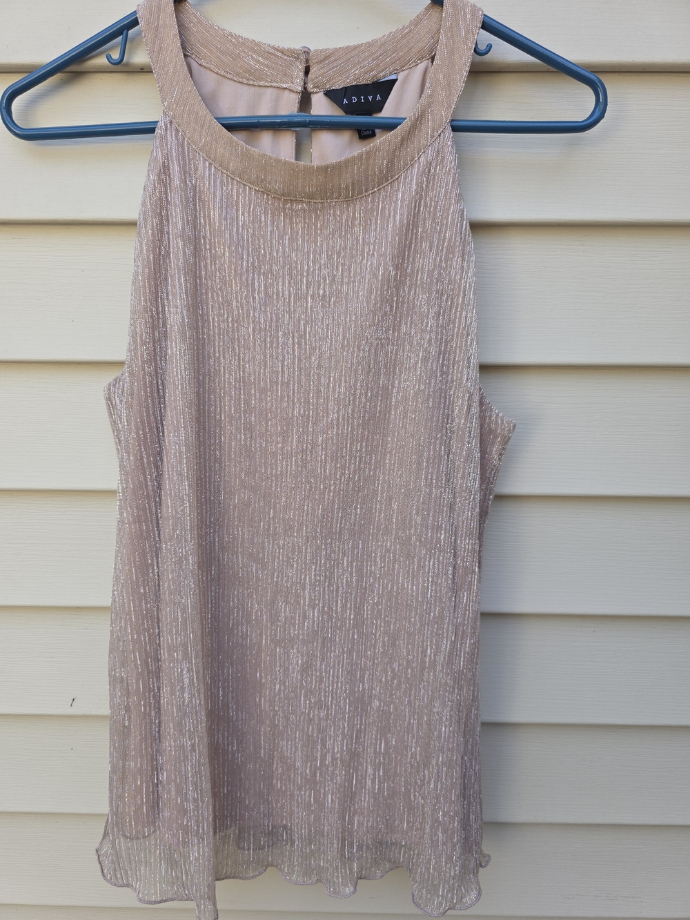 Adiva Metallic Blush Sleeveless Party Tank